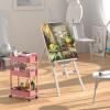 imageMAX Houser 3Tier Rolling Utility Cart with Caster WheelsEasy Assembly for Kitchen Bathroom WhitePink