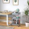 imageMAX Houser 3Tier Rolling Utility Cart with Caster WheelsEasy Assembly for Kitchen Bathroom WhiteSilverygrey