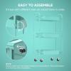 imageMAX Houser 3Tier Rolling Utility Cart with Caster WheelsEasy Assembly for Kitchen Bathroom WhiteTurquoise