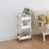 imageMAX Houser 3Tier Rolling Utility Cart with Caster WheelsEasy Assembly for Kitchen Bathroom WhiteWhite