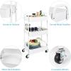 imageMAX Houser 3Tier Rolling Utility Cart with Caster WheelsEasy Assembly for Kitchen Bathroom WhiteWhite