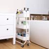 imageMAX Houser 3Tier Rolling Utility Cart with Caster WheelsEasy Assembly for Kitchen Bathroom WhiteWhite1