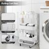 imageMAX Houser 3Tier Rolling Utility Cart with Caster WheelsEasy Assembly for Kitchen Bathroom WhiteWhite1