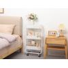 imageMAX Houser 3Tier Rolling Utility Cart with Caster WheelsEasy Assembly for Kitchen Bathroom WhiteWhite1
