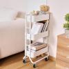 imageMAX Houser 3Tier Rolling Utility Cart with Caster WheelsEasy Assembly for Kitchen Bathroom WhiteWhite1