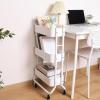 imageMAX Houser 3Tier Rolling Utility Cart with Caster WheelsEasy Assembly for Kitchen Bathroom WhiteWhite1