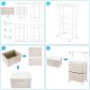 imageMAX Houser Dresser Storage with 3 Drawers Fabric Dresser Tower Vertical Storage Unit for Bedroom Closet Office BlackBeige