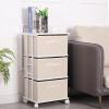 imageMAX Houser Dresser Storage with 3 Drawers Fabric Dresser Tower Vertical Storage Unit for Bedroom Closet Office BlackBeige