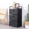 imageMAX Houser Dresser Storage with 3 Drawers Fabric Dresser Tower Vertical Storage Unit for Bedroom Closet Office BlackBlack1