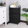 imageMAX Houser Dresser Storage with 3 Drawers Fabric Dresser Tower Vertical Storage Unit for Bedroom Closet Office BlackBlack1