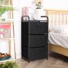 imageMAX Houser Dresser Storage with 3 Drawers Fabric Dresser Tower Vertical Storage Unit for Bedroom Closet Office BlackBlack1