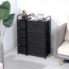imageMAX Houser Dresser Storage with 3 Drawers Fabric Dresser Tower Vertical Storage Unit for Bedroom Closet Office BlackBlack1
