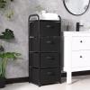 imageMAX Houser Dresser Storage with 3 Drawers Fabric Dresser Tower Vertical Storage Unit for Bedroom Closet Office BlackBlack3