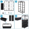 imageMAX Houser Dresser Storage with 3 Drawers Fabric Dresser Tower Vertical Storage Unit for Bedroom Closet Office BlackBlack4