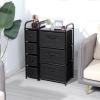 imageMAX Houser Dresser Storage with 3 Drawers Fabric Dresser Tower Vertical Storage Unit for Bedroom Closet Office BlackBlack4