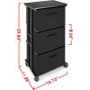 imageMAX Houser Dresser Storage with 3 Drawers Fabric Dresser Tower Vertical Storage Unit for Bedroom Closet Office BlackBlack5