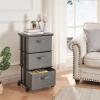 imageMAX Houser Dresser Storage with 3 Drawers Fabric Dresser Tower Vertical Storage Unit for Bedroom Closet Office BlackGrey1