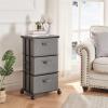 imageMAX Houser Dresser Storage with 3 Drawers Fabric Dresser Tower Vertical Storage Unit for Bedroom Closet Office BlackGrey1
