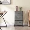 imageMAX Houser Dresser Storage with 3 Drawers Fabric Dresser Tower Vertical Storage Unit for Bedroom Closet Office BlackGrey1