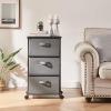 imageMAX Houser Dresser Storage with 3 Drawers Fabric Dresser Tower Vertical Storage Unit for Bedroom Closet Office BlackGrey1