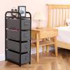 imageMAX Houser Dresser Storage with 3 Drawers Fabric Dresser Tower Vertical Storage Unit for Bedroom Closet Office BlackGrey2