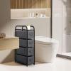 imageMAX Houser Dresser Storage with 3 Drawers Fabric Dresser Tower Vertical Storage Unit for Bedroom Closet Office BlackGrey2