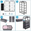 imageMAX Houser Dresser Storage with 3 Drawers Fabric Dresser Tower Vertical Storage Unit for Bedroom Closet Office BlackGrey2