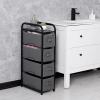 imageMAX Houser Dresser Storage with 3 Drawers Fabric Dresser Tower Vertical Storage Unit for Bedroom Closet Office BlackGrey2