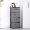 imageMAX Houser Dresser Storage with 3 Drawers Fabric Dresser Tower Vertical Storage Unit for Bedroom Closet Office BlackGrey3