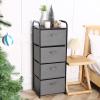 imageMAX Houser Dresser Storage with 3 Drawers Fabric Dresser Tower Vertical Storage Unit for Bedroom Closet Office BlackGrey3