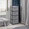 imageMAX Houser Dresser Storage with 3 Drawers Fabric Dresser Tower Vertical Storage Unit for Bedroom Closet Office BlackGrey3