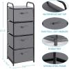 imageMAX Houser Dresser Storage with 3 Drawers Fabric Dresser Tower Vertical Storage Unit for Bedroom Closet Office BlackGrey3