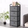 imageMAX Houser Dresser Storage with 3 Drawers Fabric Dresser Tower Vertical Storage Unit for Bedroom Closet Office BlackGrey3