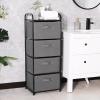 imageMAX Houser Dresser Storage with 3 Drawers Fabric Dresser Tower Vertical Storage Unit for Bedroom Closet Office BlackGrey3