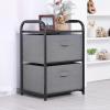 imageMAX Houser Dresser Storage with 3 Drawers Fabric Dresser Tower Vertical Storage Unit for Bedroom Closet Office BlackGrey4