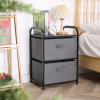 imageMAX Houser Dresser Storage with 3 Drawers Fabric Dresser Tower Vertical Storage Unit for Bedroom Closet Office BlackGrey4