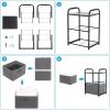 imageMAX Houser Dresser Storage with 3 Drawers Fabric Dresser Tower Vertical Storage Unit for Bedroom Closet Office BlackGrey4