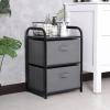 imageMAX Houser Dresser Storage with 3 Drawers Fabric Dresser Tower Vertical Storage Unit for Bedroom Closet Office BlackGrey4