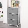 imageMAX Houser Dresser Storage with 3 Drawers Fabric Dresser Tower Vertical Storage Unit for Bedroom Closet Office BlackGrey6