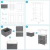 imageMAX Houser Dresser Storage with 3 Drawers Fabric Dresser Tower Vertical Storage Unit for Bedroom Closet Office BlackGrey6
