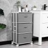 imageMAX Houser Dresser Storage with 3 Drawers Fabric Dresser Tower Vertical Storage Unit for Bedroom Closet Office BlackGrey6