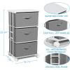 imageMAX Houser Dresser Storage with 3 Drawers Fabric Dresser Tower Vertical Storage Unit for Bedroom Closet Office BlackGrey6