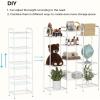 imageMAX Houser Storage Rack with ShelfIndustrial Style Extendable Plant Stand Standing Shelf Units for Kitchen Bathroom OfficeLiving Room Balcony Kitchen Charcoal Gray 3 TierWhite