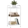 imageMAX Houser Storage Rack with ShelfIndustrial Style Extendable Plant Stand Standing Shelf Units for Kitchen Bathroom OfficeLiving Room Balcony Kitchen Charcoal Gray 3 TierWhite
