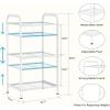 imageMAX Houser Storage Rack with ShelfIndustrial Style Extendable Plant Stand Standing Shelf Units for Kitchen Bathroom OfficeLiving Room Balcony Kitchen Charcoal Gray 3 TierWhite