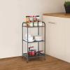 imageMAX Houser Storage Rack with ShelfIndustrial Style Extendable Plant Stand Standing Shelf Units for Kitchen Bathroom OfficeLiving Room Balcony Kitchen Charcoal Gray 3 TierGrey