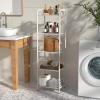 imageMAX Houser Storage Rack with ShelfIndustrial Style Extendable Plant Stand Standing Shelf Units for Kitchen Bathroom OfficeLiving Room Balcony Kitchen Charcoal Gray 3 TierWhite