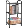 imageMAX Houser Storage Rack with ShelfIndustrial Style Extendable Plant Stand Standing Shelf Units for Kitchen Bathroom OfficeLiving Room Balcony Kitchen Charcoal Gray 3 TierGrey
