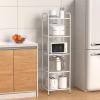 imageMAX Houser Storage Rack with ShelfIndustrial Style Extendable Plant Stand Standing Shelf Units for Kitchen Bathroom OfficeLiving Room Balcony Kitchen Charcoal Gray 3 TierWhite
