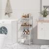 imageMAX Houser Storage Rack with ShelfIndustrial Style Extendable Plant Stand Standing Shelf Units for Kitchen Bathroom OfficeLiving Room Balcony Kitchen Charcoal Gray 3 TierWhite